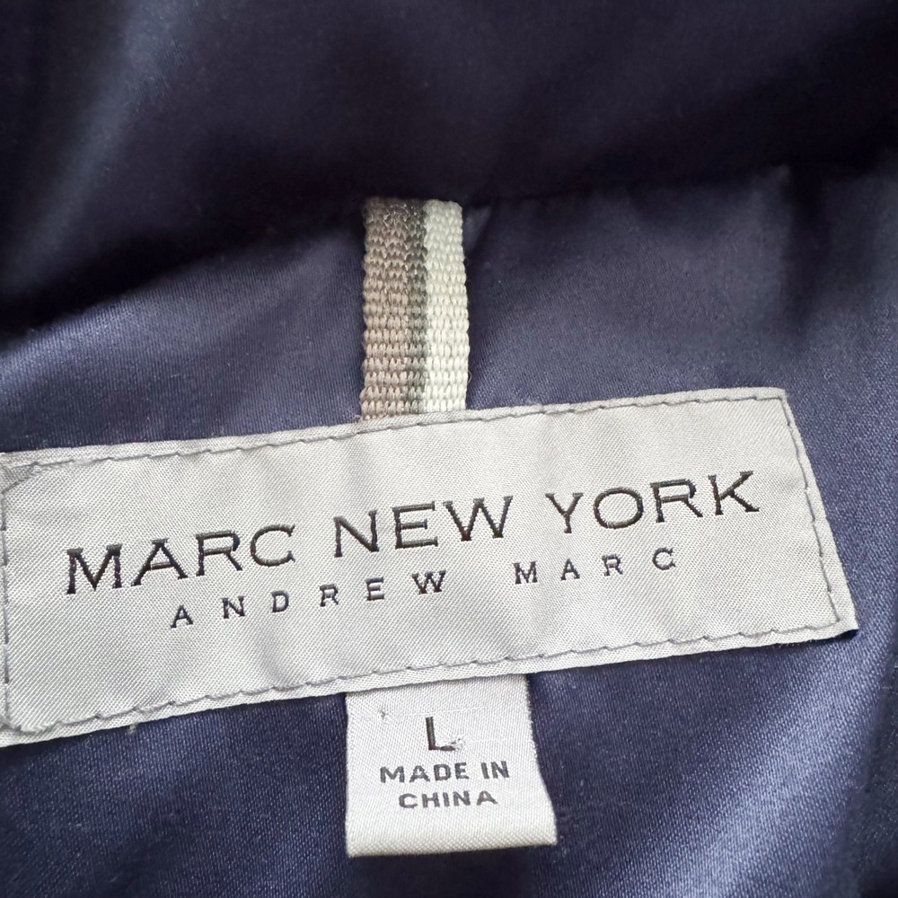 Marc New York Andrew Marc Womens Blue Puffer Jacket Down Fill Sz L‎ Warm Coat - Picture 3 of 12